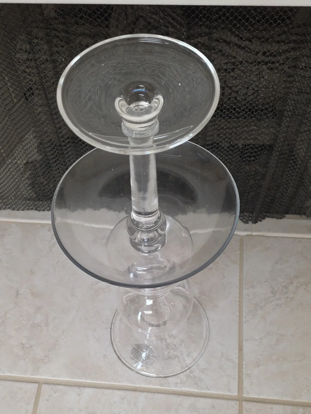 🌟🌟 POTTERY BARN Addison Glass Pillar Candle Holder Large Tray 🌟🌟